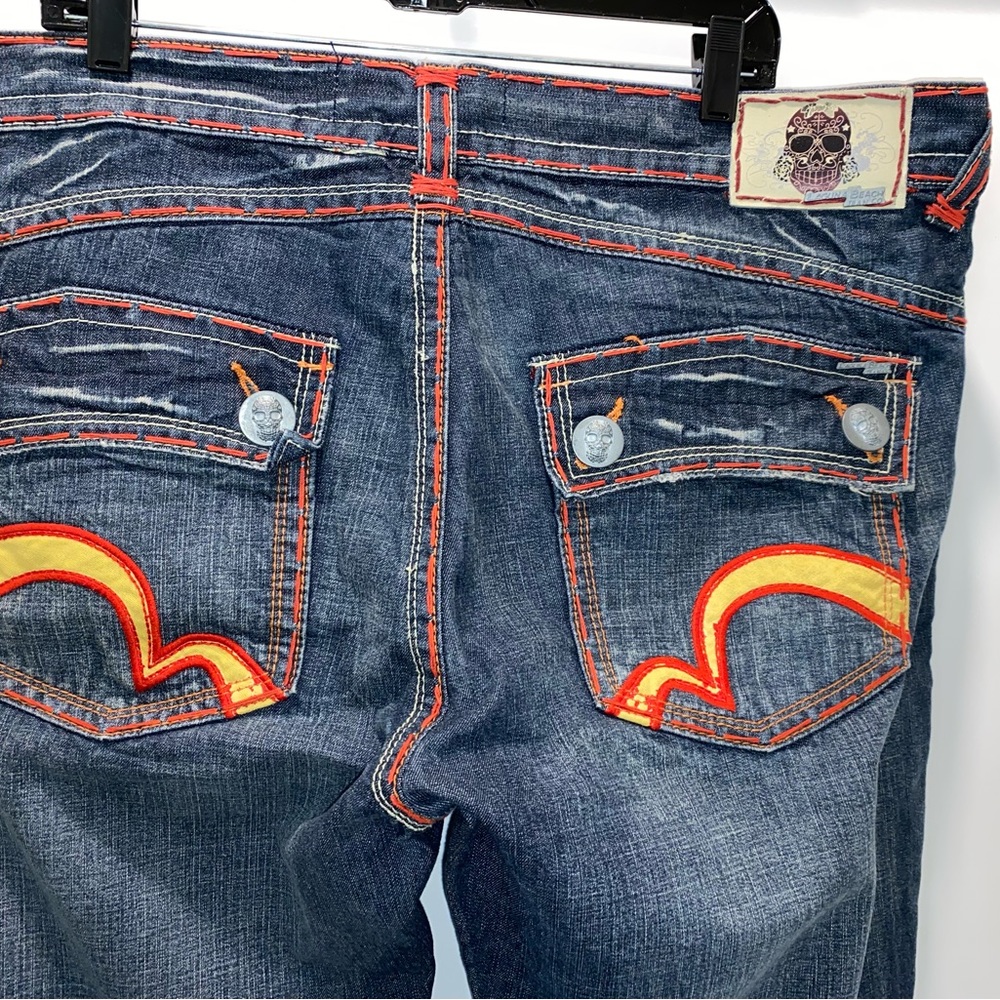 Men Laguna Beach Skull Head Denim Jeans